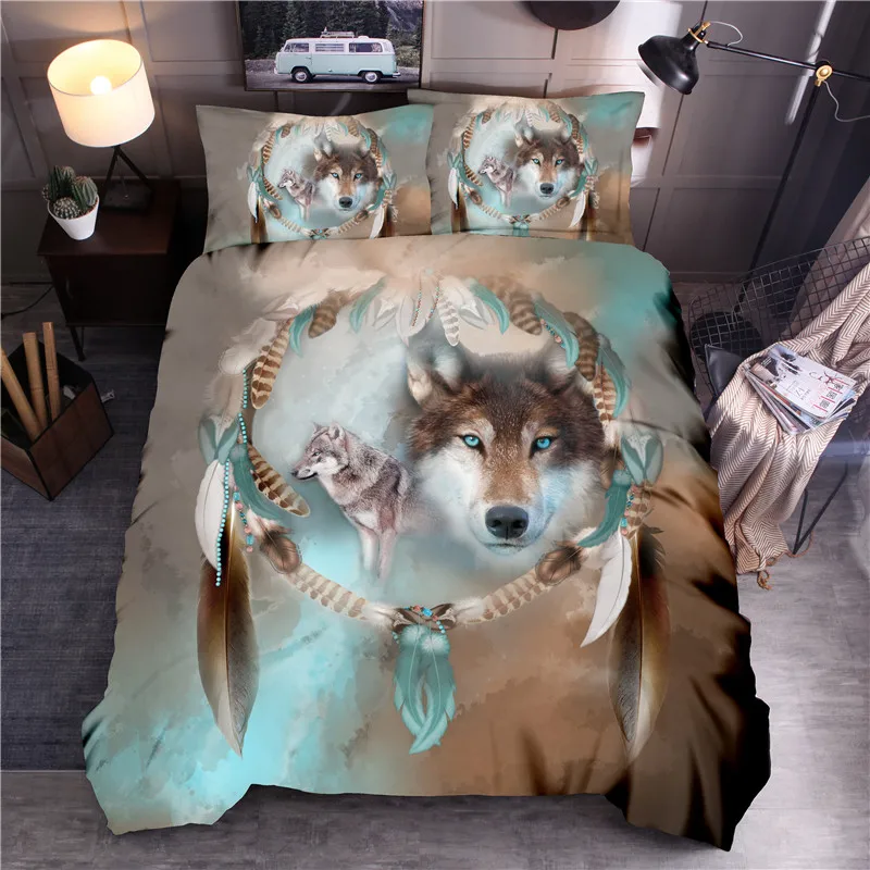Комплекты постельного белья с принтом волка, пододеяльник с животными, пододеяльник, постельное белье - Цвет: 5
