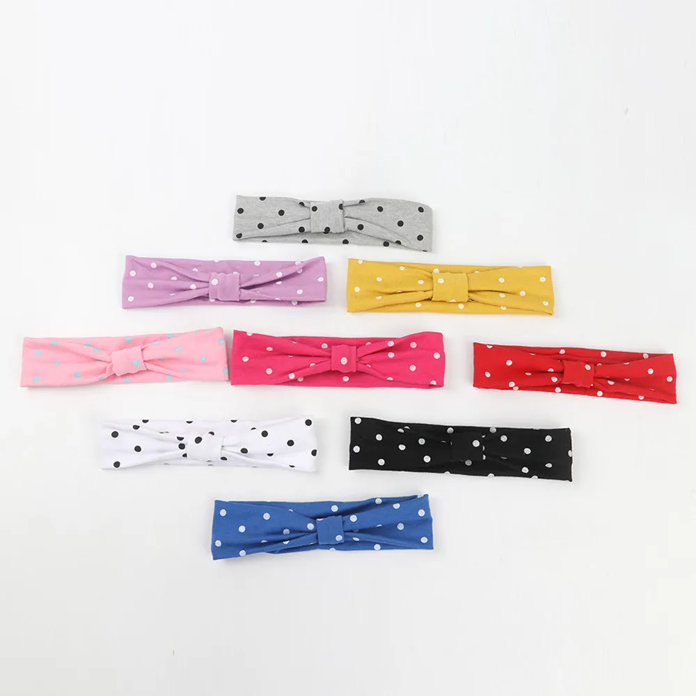 Cute Baby Toddler Infant Headband Girls Bow Polka Dot Knot Headband Stretch Hairband Headwear hair accessoriesbaby 