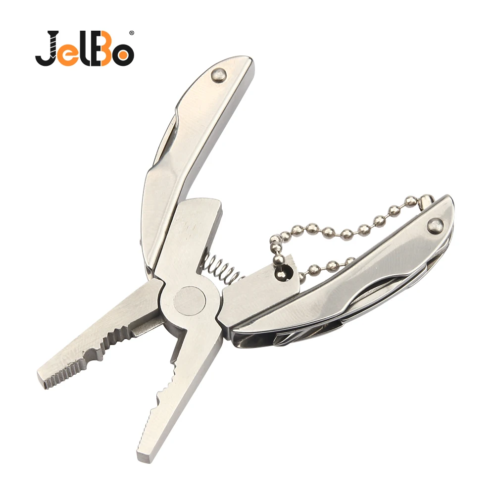 Jelbo 1 шт. мульти инструменты плоскогубцы открытый мини складной Muilti функциональные карманные плоскогубцы GadgetClamp брелок Пешие прогулки Кемпинг кольцо нож