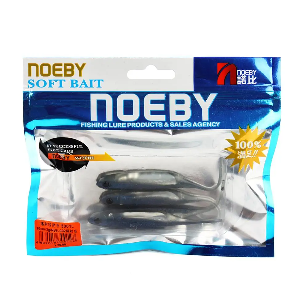 Noeby 3001L приманка для рыбалки, Мягкая приманка, воблеры, искусственная приманка, 4 шт./лот, 7,5 см-1,3 г, 10 см-3,0 г, внутренний лазер для ловли окуня и щуки