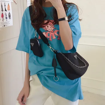 

Women 3 In 1 New Fashion Trend Luxury Designer Casual Chains Cool Nylon Shoulder Bag Crossbody Bags