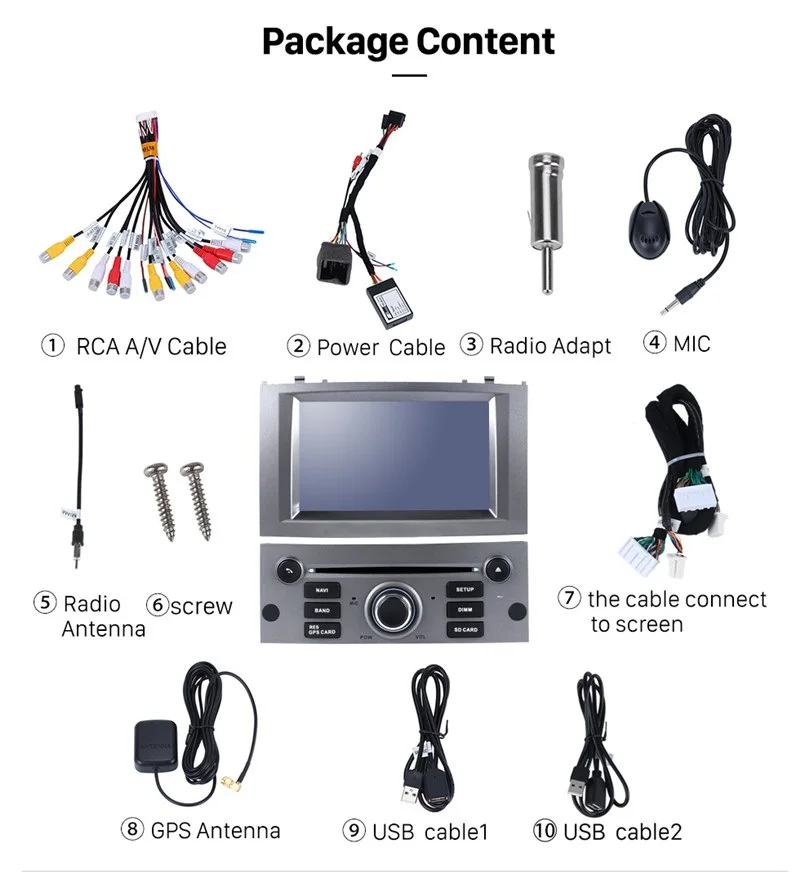 Best 7"Android 9.1 Car Radio Player Multimedia Stereo For Peugeot 407 2004-2010 Auto Audio DVD Video GPS WIFI BLuetooth Navigation 4