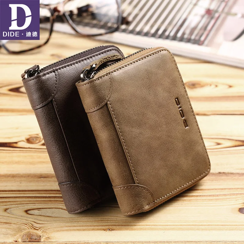 Мужские кошельки DIDE из 100% натуральной кожи мужские мужской кошелек короткий