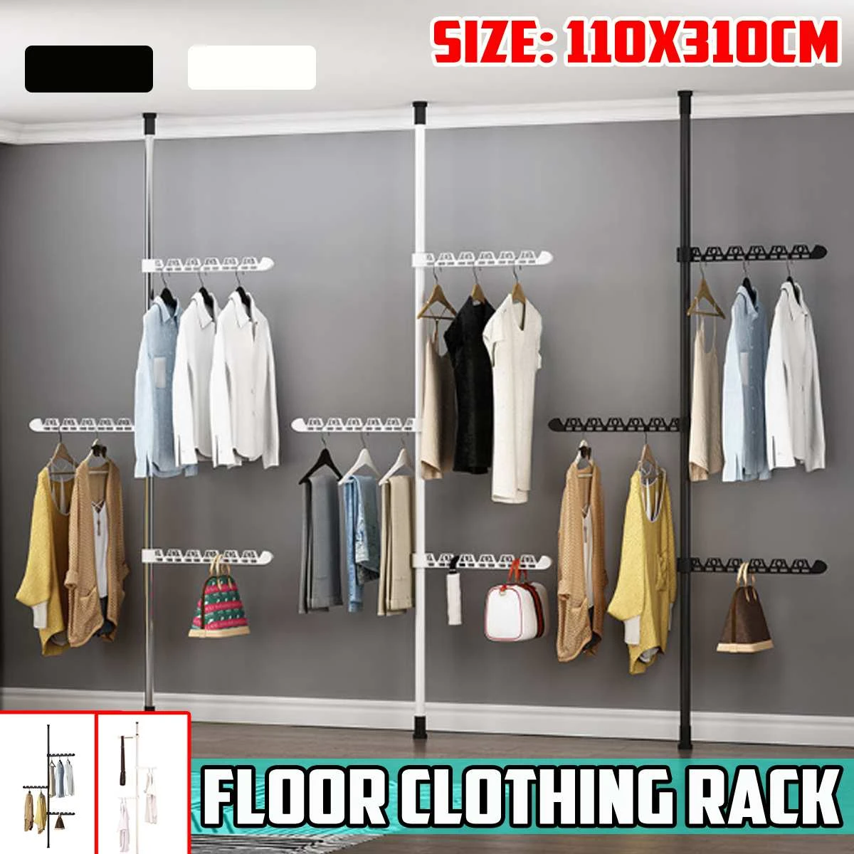 stainless steel pakaian hanger stand rak lantai gantungan penyimpanan  organizer lemari pakaian pengeringan rak hemat ruang