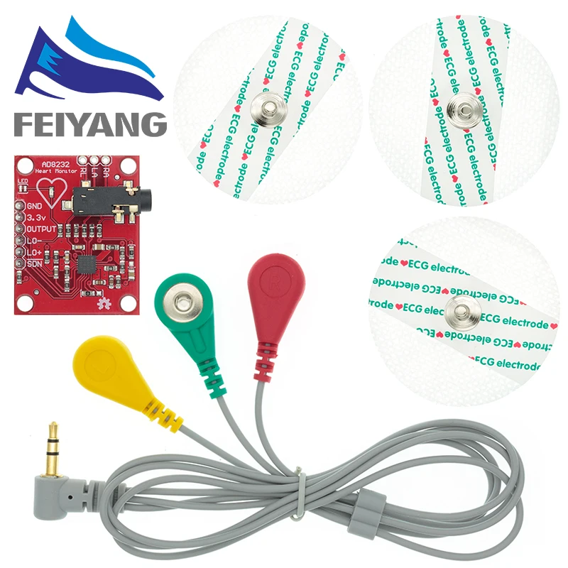 새로운 AD8232 Ecg 모듈 AD8232 ecg 측정 펄스 심장 ecg 모니터링 센서 모듈 키트 Diy|반도체 집적회로 ...