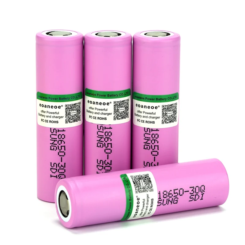 

eoaneoe 3.7V 18650 Battery 3000mAh real capacity INR18650 30Q Rechargeable Battery 20A Discharge Li-ion batteries for Flashlight