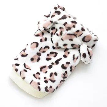 

Leopard Printing White Balck Colors Warm Cotton Padded Dog Coats for Autumn and Winter Two Feet Pet Clothes Accessories for Dogs