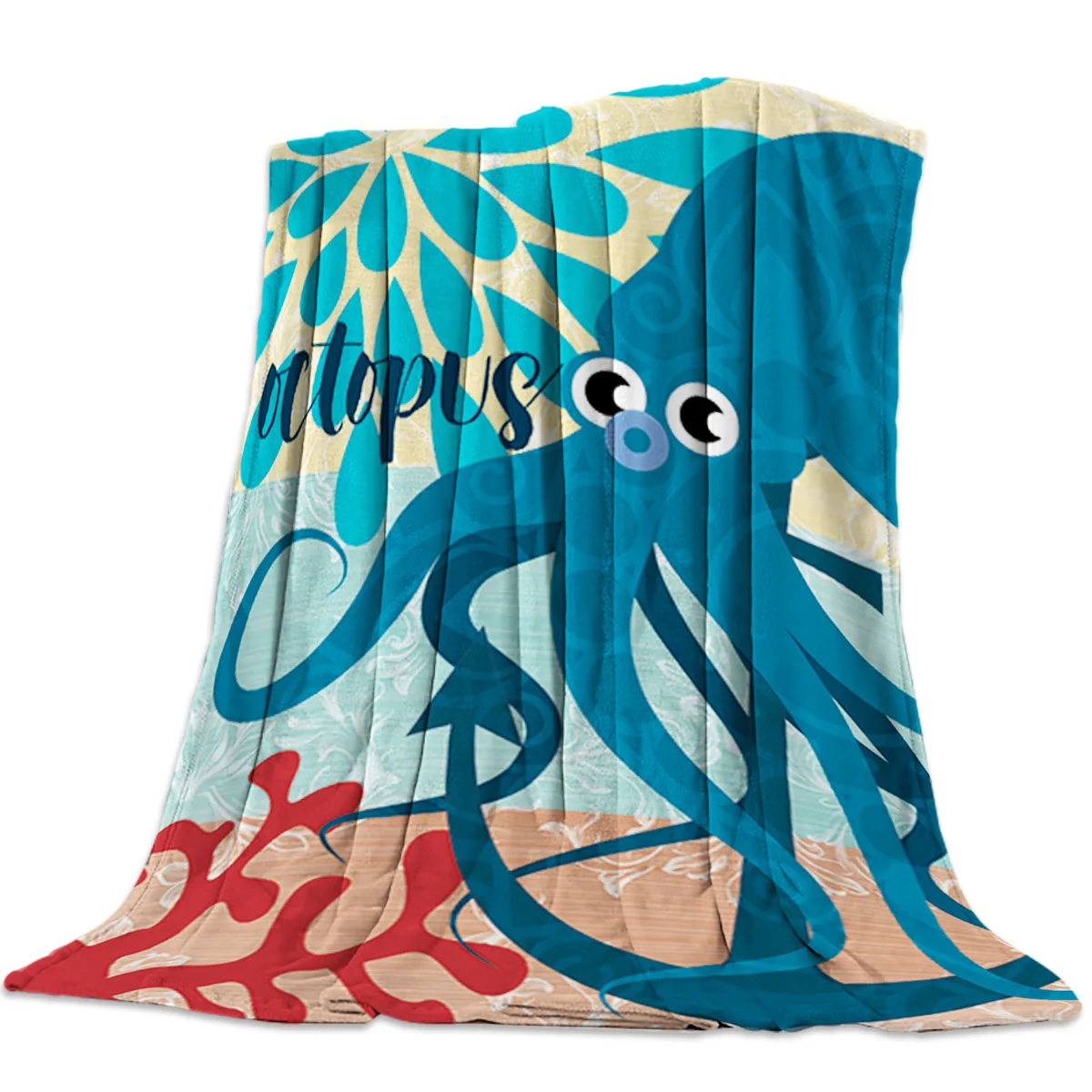 Marine Life Octopus Blankets Coverlet Throw Cover Fleece Cozy Comfort Warm Room Indoor Couch Home Hall Bedspread Blanket | Дом и сад