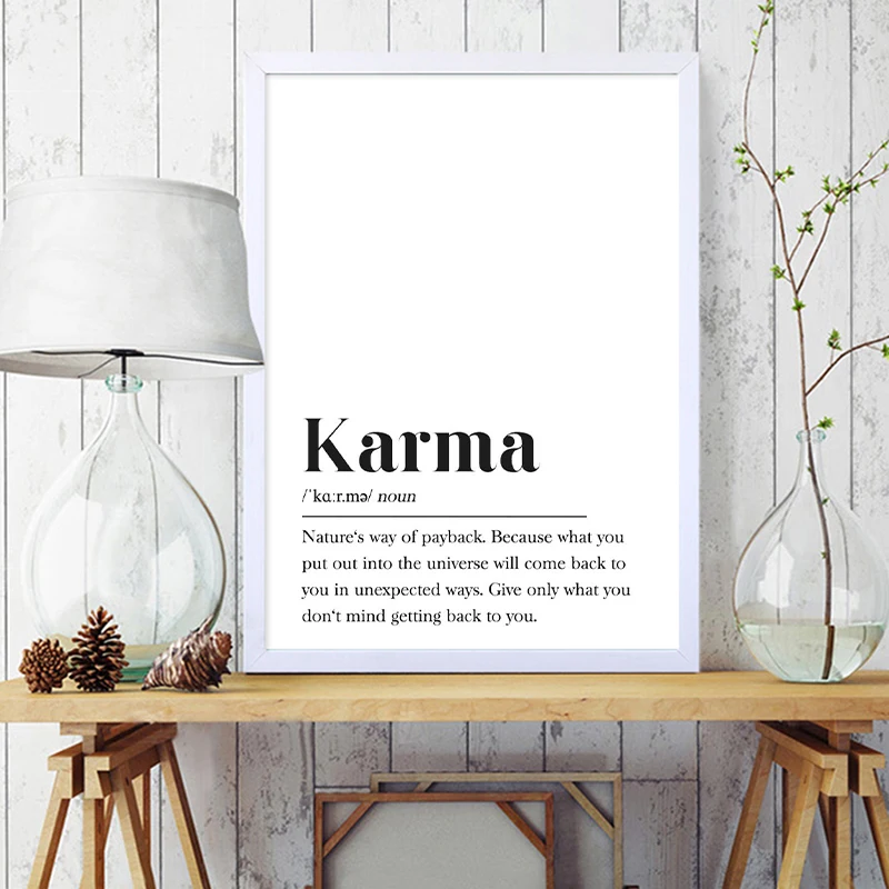 Karma-Definition-Print-Happy-Wall-Art-Canvas-Painting-Motivation-Gift-Typography-Buddhism-Poster-Law-of-Attraction