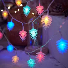 

10/20/30/40leds Xmas LED Pine Cones String Lights Battery Operated Fairy Garland Lamp for Christmas Tree Holiday Party Decor