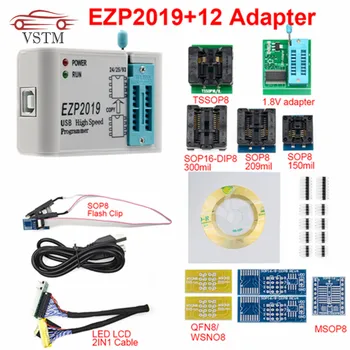 

2019 EZP 2019 High Speed USB Programmer EZP2019 with 12 Sockets Support 24 25 26 93 EEPROM 25 flash bios chip Support WIN7&WIN8