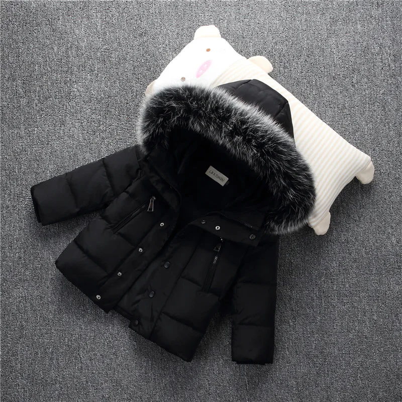 Новая куртка для маленьких девочек; одежда и куртки с капюшоном для мальчиков зимние пальто 9M-7Old новорожденных осень зимние 9BA021