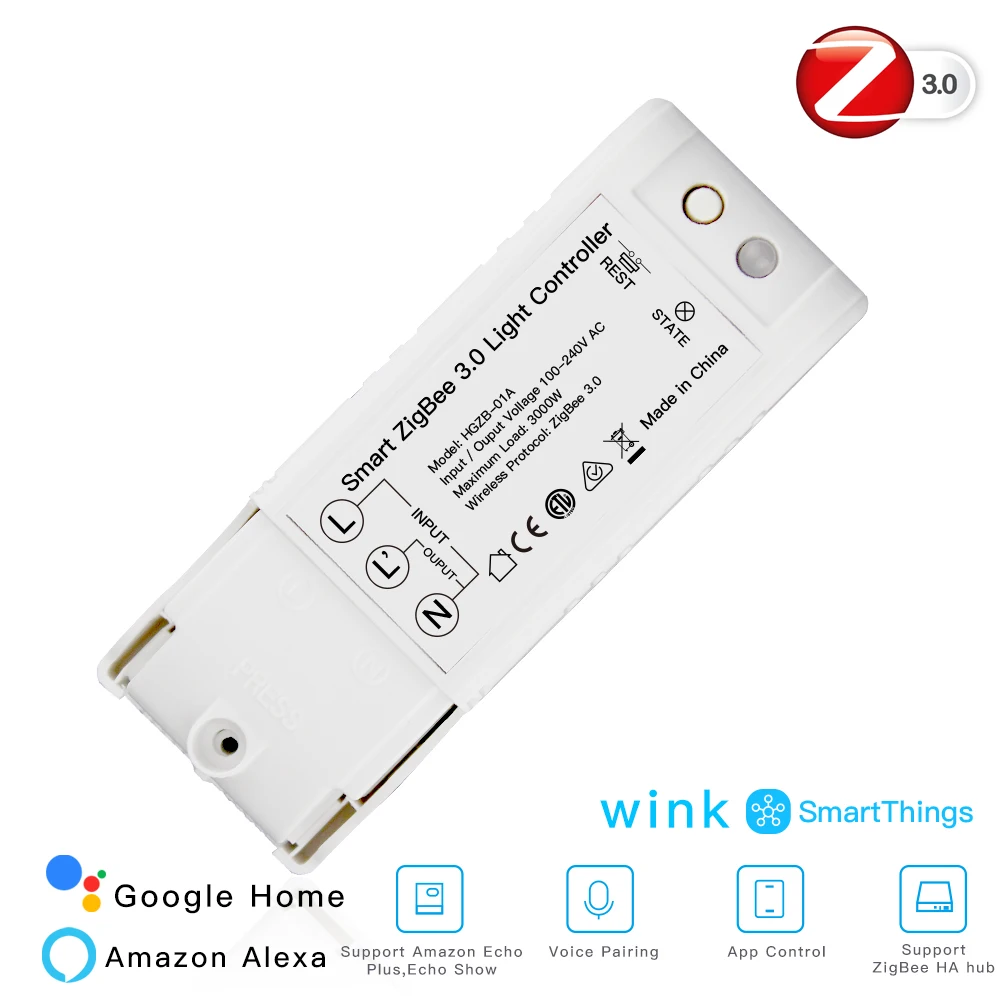 Умный светильник ZigBee 3,0, управляемый диммер, сделай сам, умный дом, модифицированный переключатель с Echo Plus Alexa, умные вещи, дистанционное управление, приложение