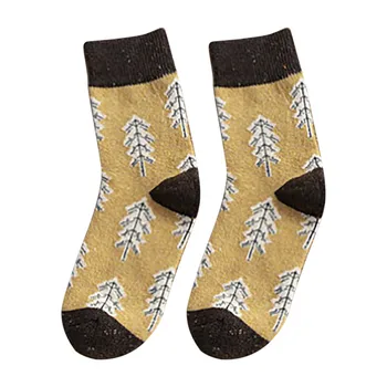 

5 Pairs Fashion Retro Christmas Tree Women Socks Autumn Winter Mid Sock Printing Creative High Quality Fashion Socks