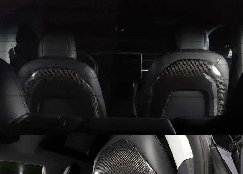 LUCKEASY True Подседельный штырь из углеродного волокна на спине для Tesla модель 3- Размер Подседельный штырь из углеродного волокна задняя защита патч 2 шт./компл