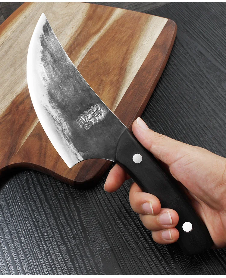 YEELONG 5,5 дюймов ручной работы кованые Чеканные кухонные ножи Knifechinese Кливер ПОЛНЫЙ ТАН ОСТРОЕ ЛЕЗВИЕ шеф-повара ножи барбекю мясник