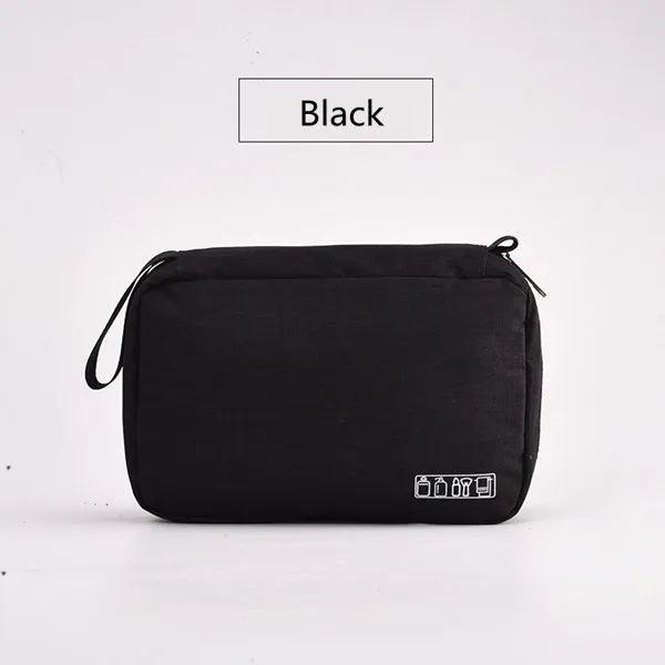 Multifunction Men Women Hanging Cosmetic Bag Folding Travel Organizer Toiletry Wash Make up Storage Pouch Beautician Makeup Bag - Color: Black