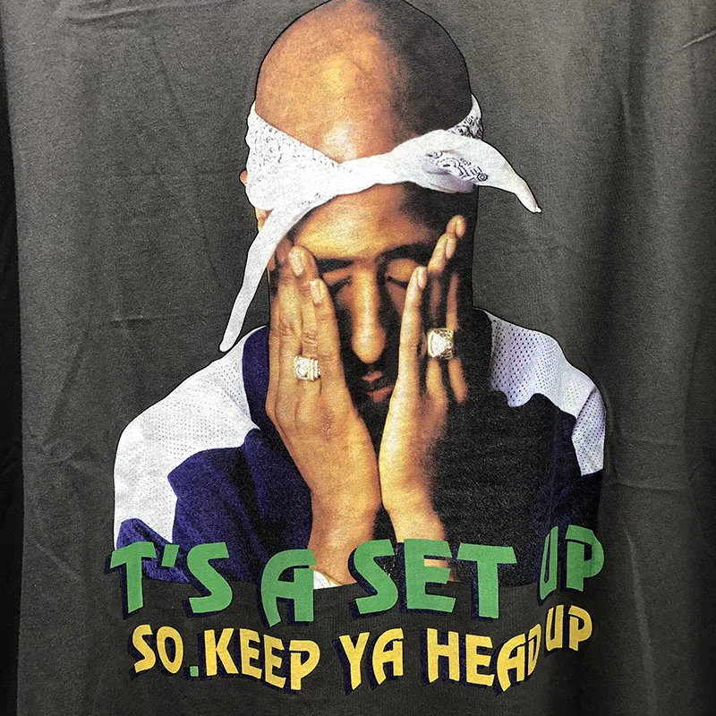 Негабаритных 2pac футболки Для мужчин Для женщин хлопок Тупак футболки высокого качества; короткий рукав; футболка