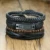Vnox 4pcs/ set Adjustable Leather Bracelets for Men Braided PU Black Brown Bangle Life Tree Leaf Rudder Charm Bracelet Gift 23