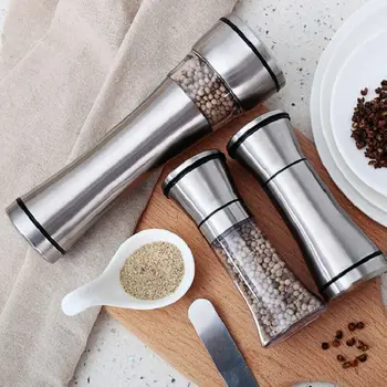 

Stainless Steel Pepper Mill Grinder Spice Sea Salts Pepper Grinder with Adjustable Coarseness Ceramic Rotor Pepper Mills