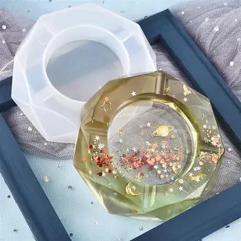 

Transparent Mirror Ashtray Silicone Mold DIY Crystal Epoxy UV Resin Hand Making Crafts Mould Square/Round Shape Container