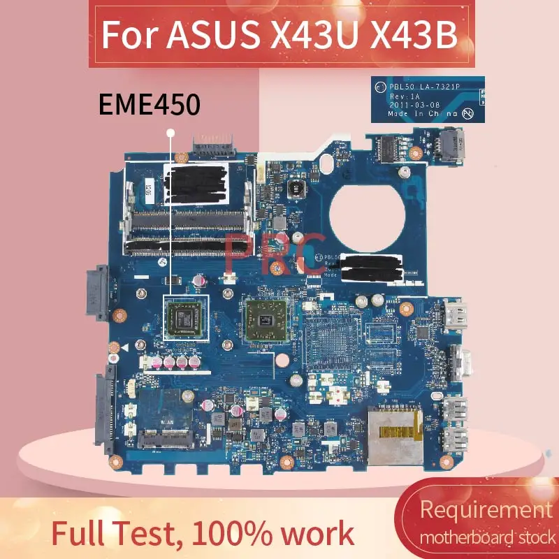 Материнская плата для ноутбука ASUS X43U X43B EME450 материнская AMD DDR3|Материнские платы