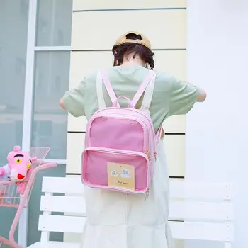 

Backpack Female 2020 New Korean Fashion Backpack Cool All-match Transparent Simple Jelly Bag a Generation of Hair