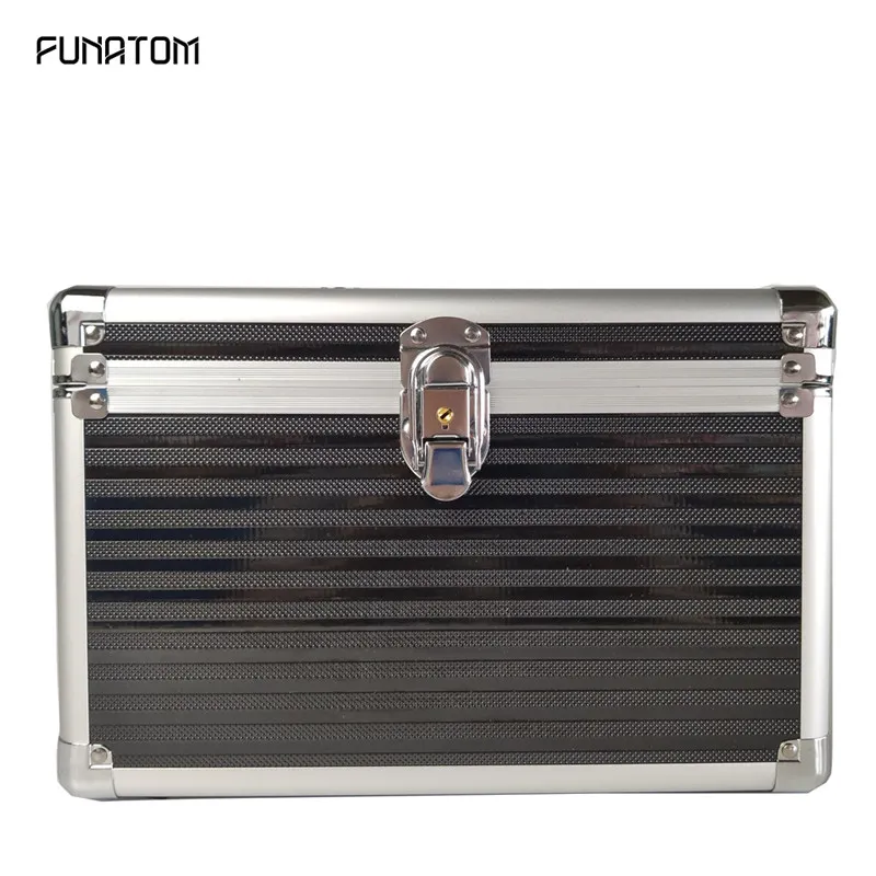 

Black Stripe Professional Aluminium alloy Make up Box Makeup Case Beauty Case Cosmetic Bag Multi Tiers Lockable Jewelry Box