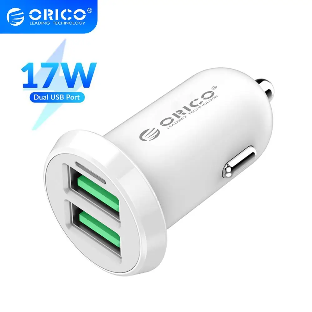 Автомобильное зарядное устройство ORICO 17 Вт 3.4A прикуриватель двойной USB адаптер