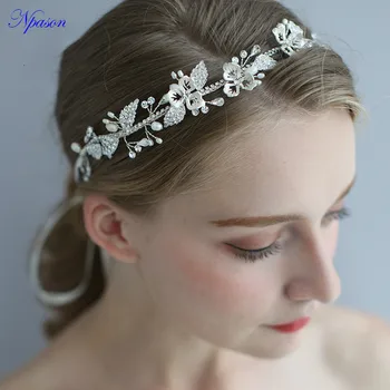

Charming Bridal Hairband Silver Hairhoop Bridal Hair Jewelry Silver Tiara Wedding Hair Accessories Handmade High Quality D2313