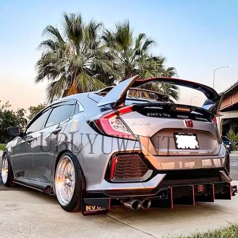 Для Honda Civic Hatchback 2017 2019 Type R ABS пластик Неокрашенный задний спойлер на крыло крышу
