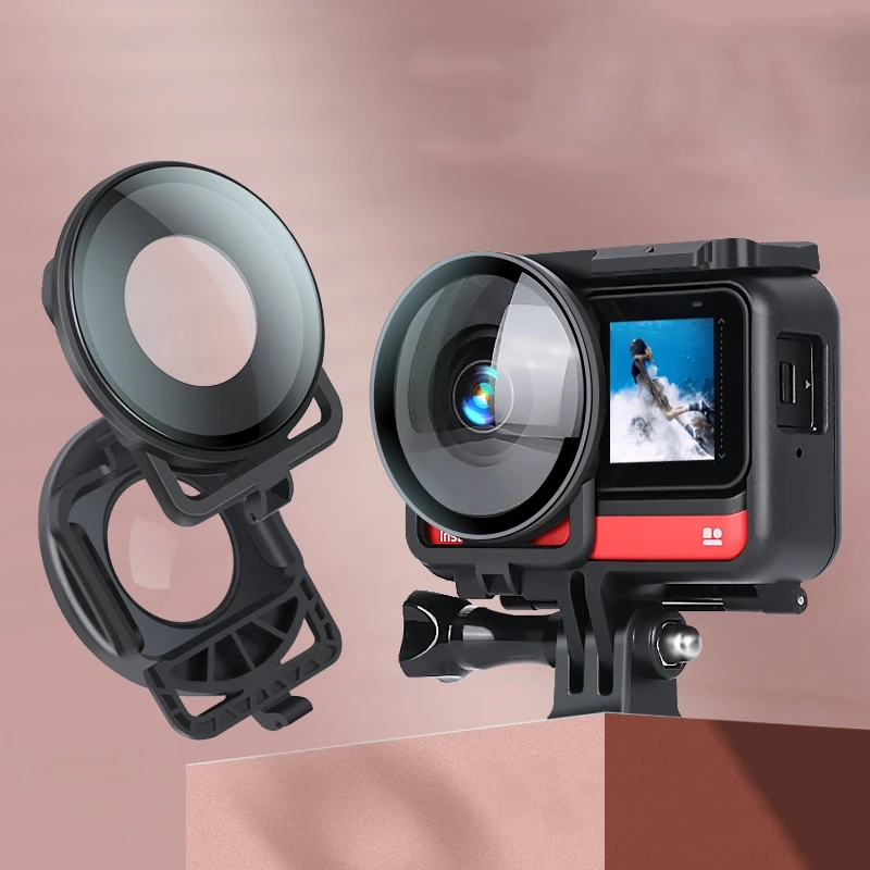 

Защитное стекло для объектива Insta360one R панорамная камера с рамкой (черный)