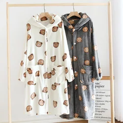 Couple Pyjama Autumn/winter Coral Velvet Thickened Pigiama Pile Uomo New Flannel Keep Warm Pijamas Robe Feminino Frete Grátis