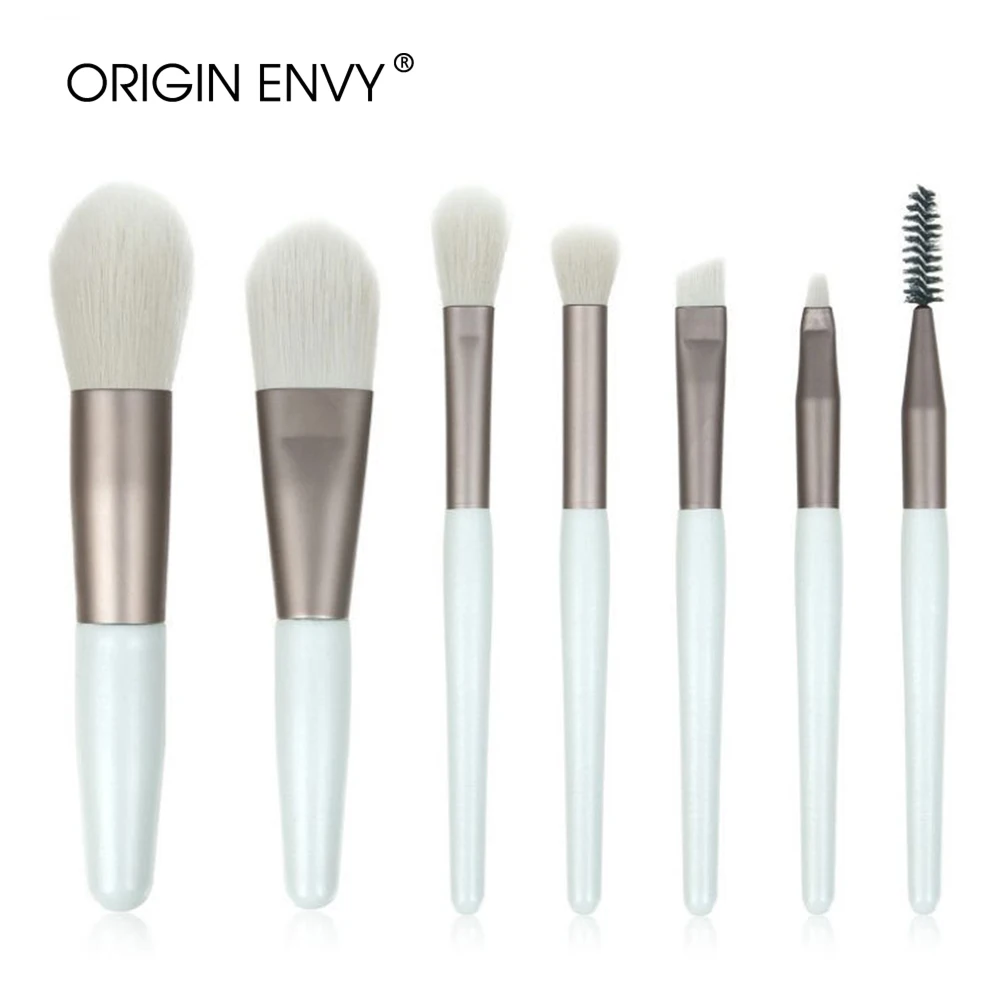ORIGIN ENVY 7Pcs Makeup Brushes Foundation Brush Wooden Handle Soft Hair Makeup Set Brush Portable Beauty Tool Beauty