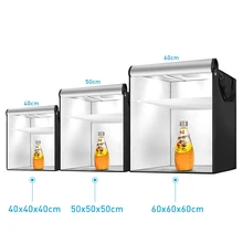 Iluminação de led para fotografia, caixa de iluminação de 40/50/60cm para fotografia, conjunto de iluminação de estúdio com 3 cores caixa de fundo da foto