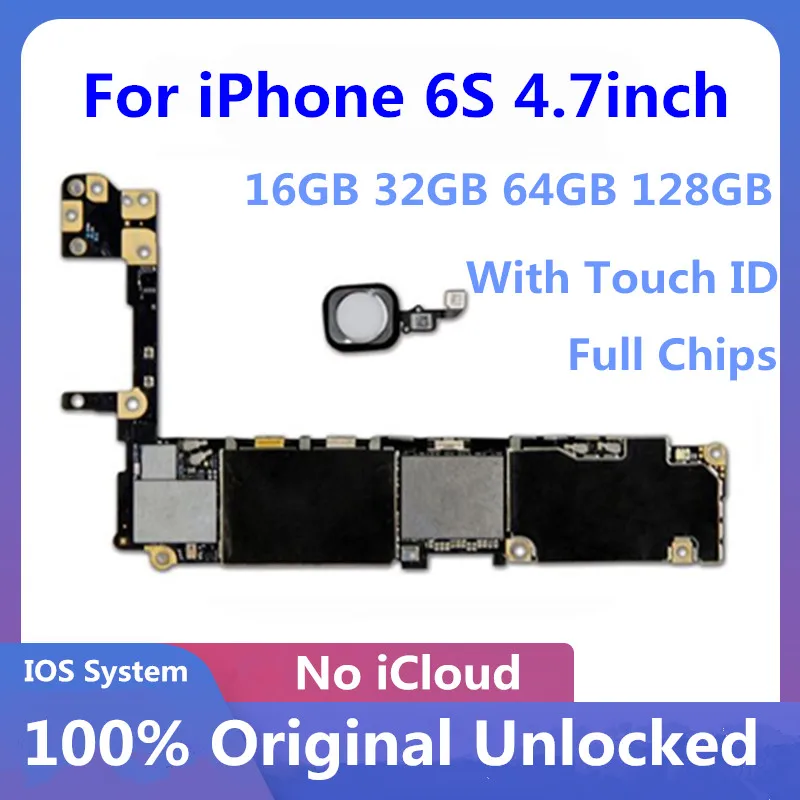 Полностью разблокированная материнская плата для iphone 6S 4 7 дюйма с/без Touch ID с