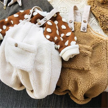 

Baby Girls Fleece Overall For Enfant Little Girl's Jumpsuit Winter 2020 New Solid Warm Infant Dungarees Kids Toddler Overalls