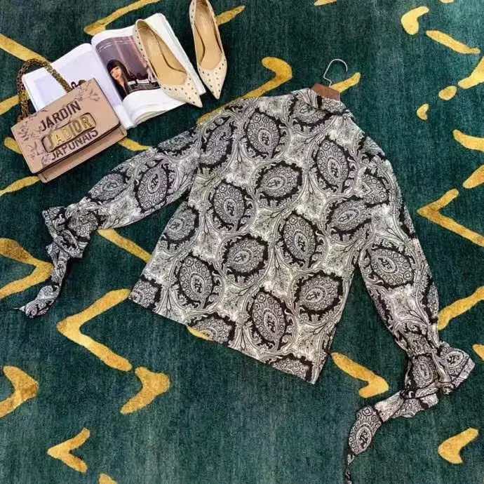 AH12279, модные женские блузки и рубашки,, Подиумные, Роскошные, известный бренд, Европейский дизайн, вечерние, стильная женская одежда