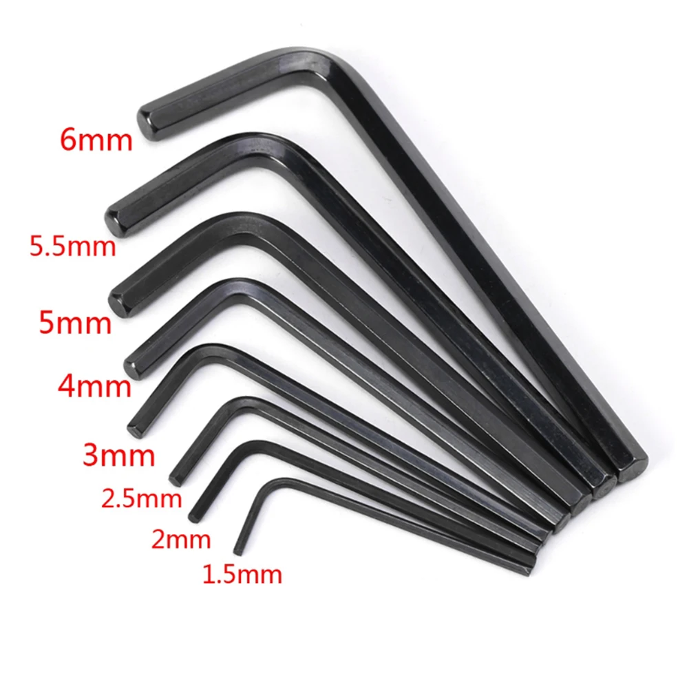 8pcs Mini Repair Tools Allen Key Spanner Durable Screwdriver Hexagon Household Simple Wrench Set L-type Cycling Multipurpose