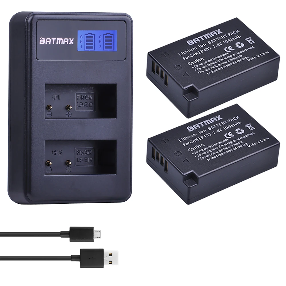 2Pcs set 4 шт. LPE17 LP E17 LP-E17 Батарея+ ЖК-дисплей USB Dual Зарядное устройство для цифровой однообъективной зеркальной камеры Canon EOS 200D M3 M6 750D 760D T6i T6s 800D 8000D поцелуй X8i камеры - Цвет: 2Pcs set
