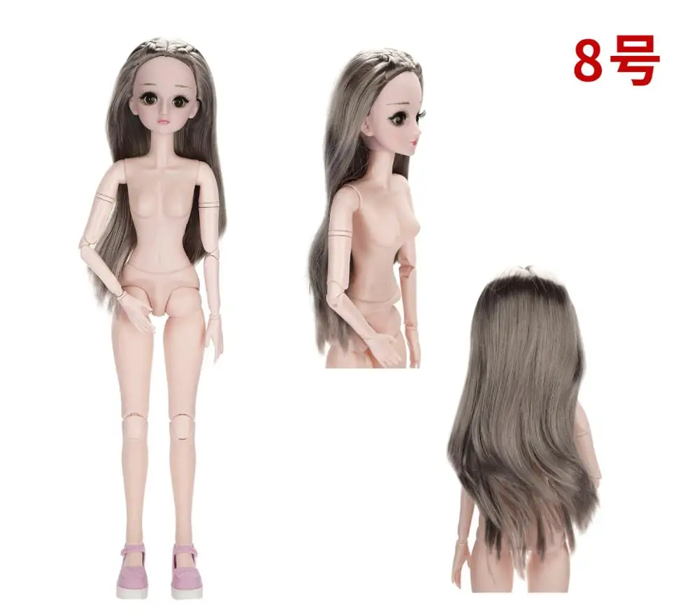 As picture Мода 60 см 21 подвижные шарнирные куклы BJD 3D глаза ресницы DIY женские голые обнаженные куклы тела игрушка для девочек подарок - Цвет: As picture