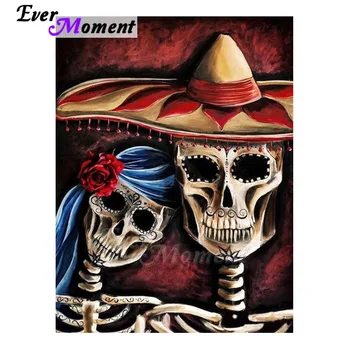 

Ever Moment Diamond Painting Cross Stitch Kit Full Drill Square Cartoon Skeleton DIY Halloween Gift Decoration New Arrival 5L951