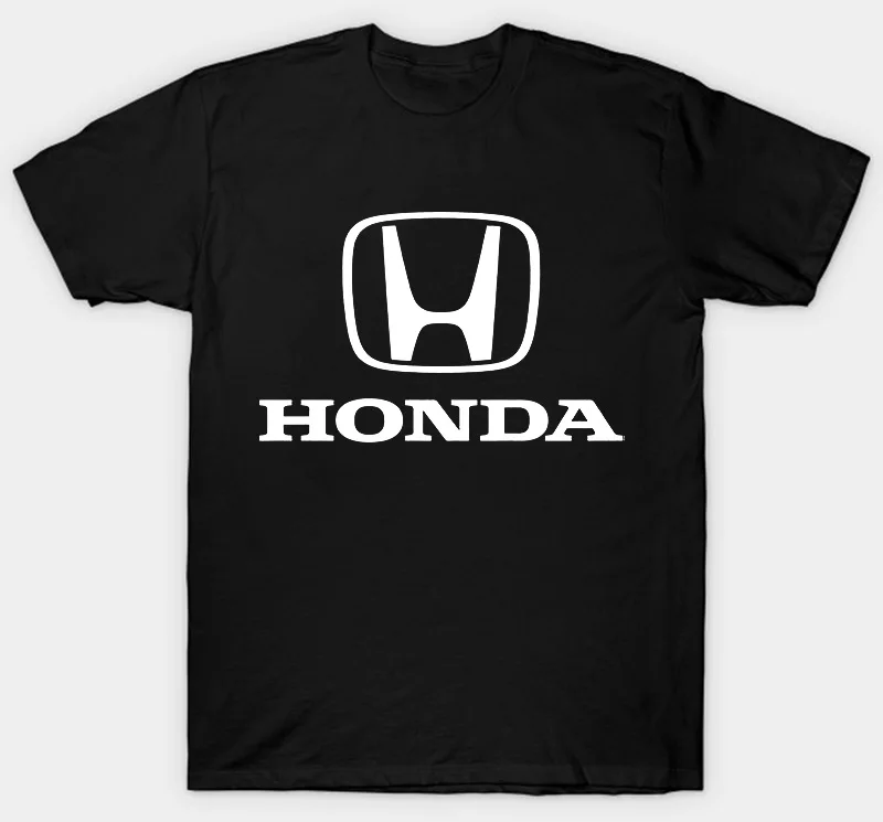 Honda Tall Футболка белая стандартная черная футболка с логотипом - Цвет: Черный