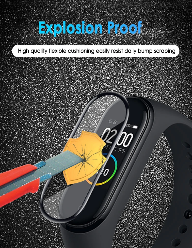 Защитное 3d-стекло для Xiaomi mi band 4 мягкое защитное стекло | Электроника
