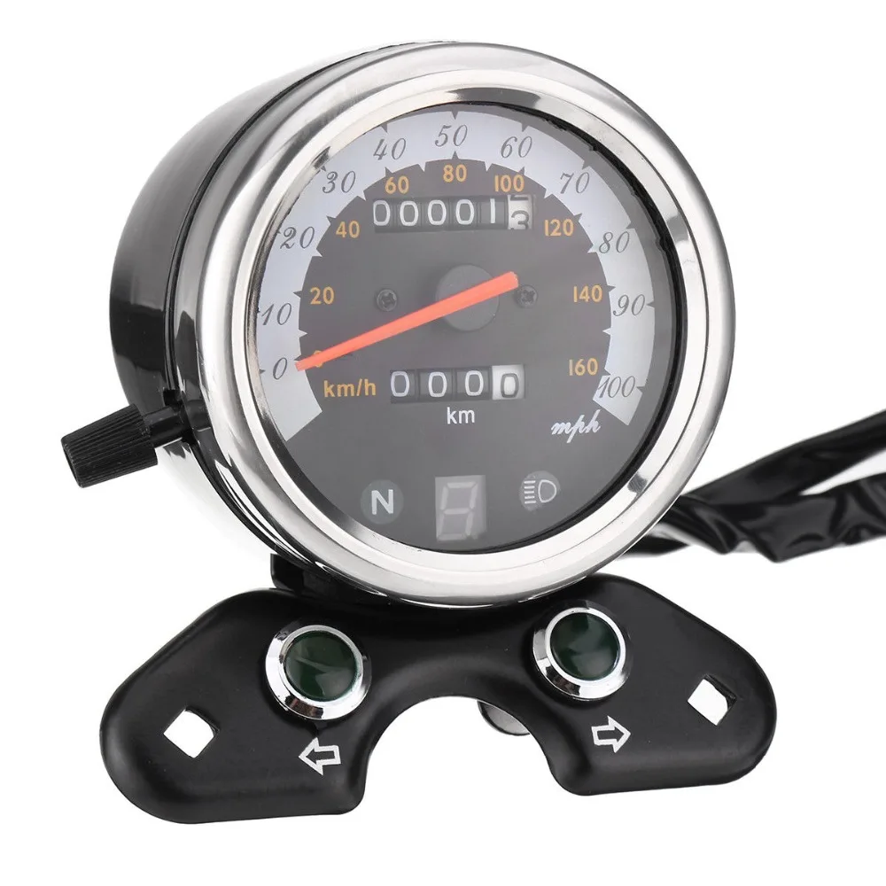 1 шт. мотоцикл спидометр тахометр Speedo метр для Suzuki кафе гонщик Высокое качество Черный 9,5 см одометр спидометр