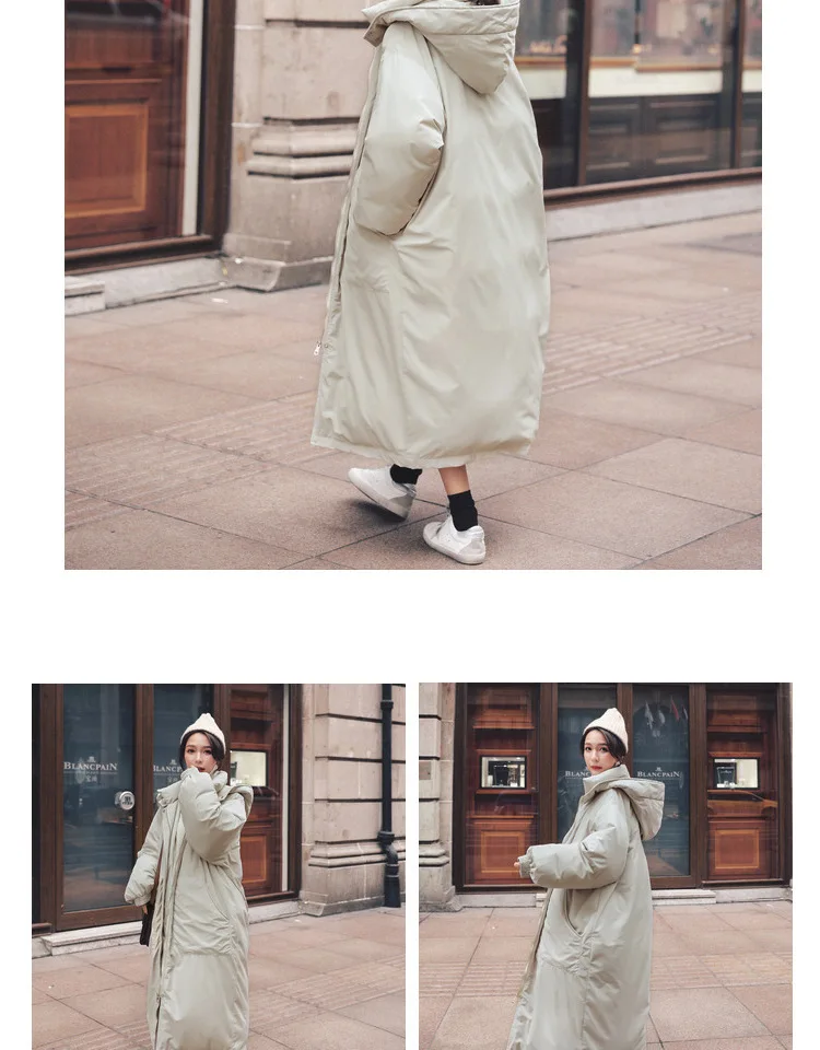 Длинная одежда с хлопковой подкладкой для фотосессии, женская одежда выше колена, зима, стиль, хлопковое пальто, удлиненное, толстое, в Корейском стиле, свободное