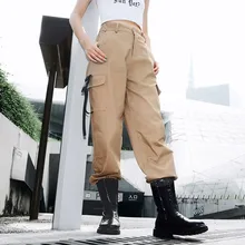 JAYCOSIN/женские штаны, Зимние Модные уличные повседневные штаны с пряжкой, с лентой, для девочек в стиле хип-хоп, Длинные Комбинезоны, штаны, 923