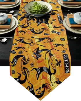 

African Dance Culture Table Runner Home Decor Tablecloth Table Runners for Wedding Christmas Dining Table Decor