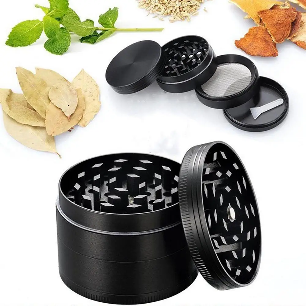 

Herb Mills Mincers Metal Grassleaf 50mm 2.0inch Spice Herb Grinder Magnetic 4 Part Pollinator Kitchen Accessories Herbal Tool