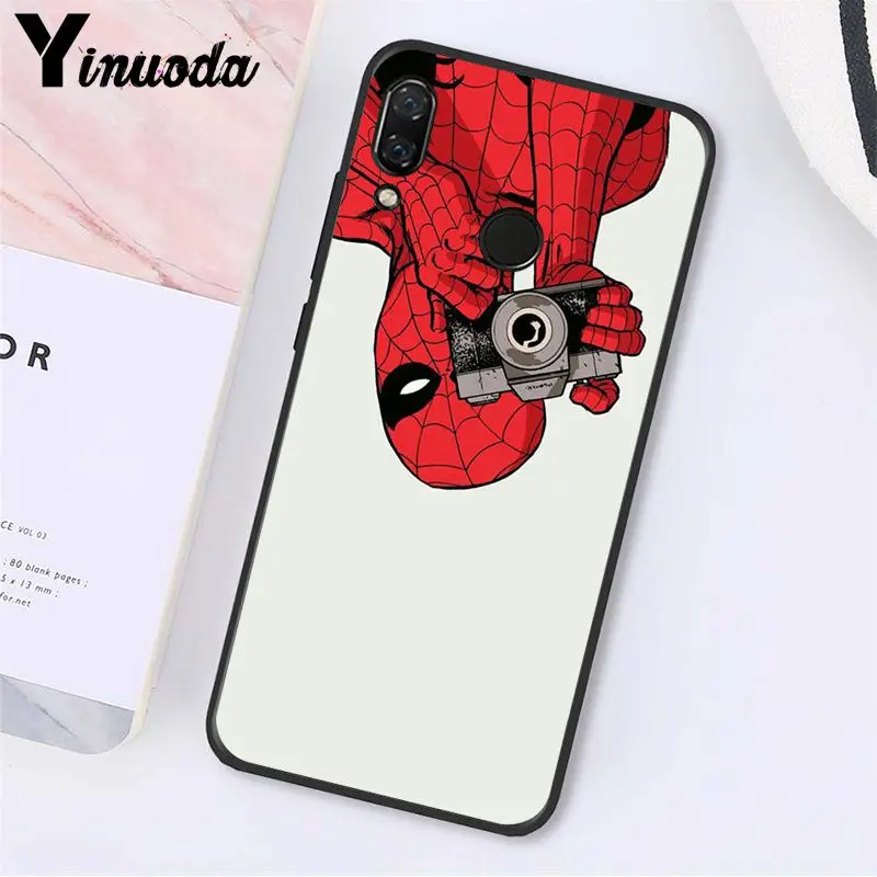 Yinuoda Marvel Мстители логотип Железный человек паук чехол для телефона для Xiaomi Redmi Note 7 5 4 Redmi 5plus 6A Note4 4X A2 A2lite